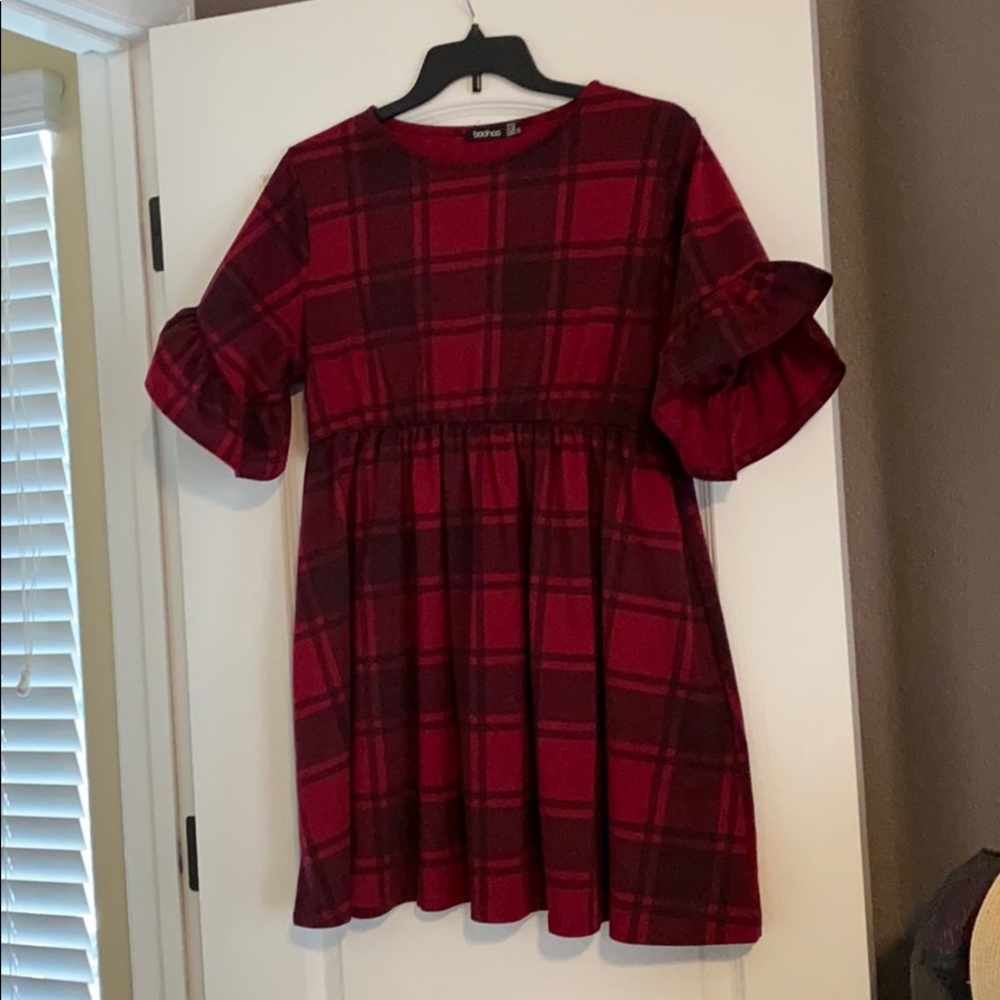 Red plaid dress